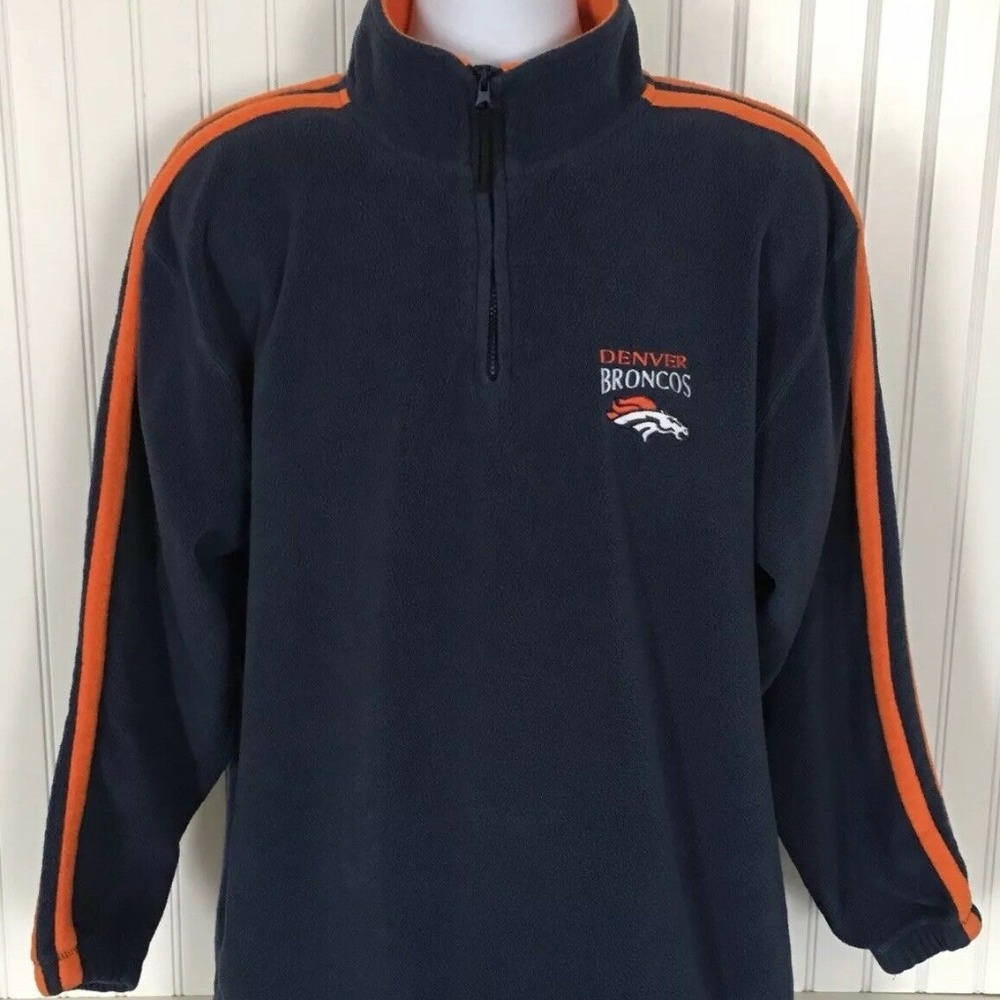 Denver Broncos NFL Mens 1/4 Zip Fleece Pullover XL